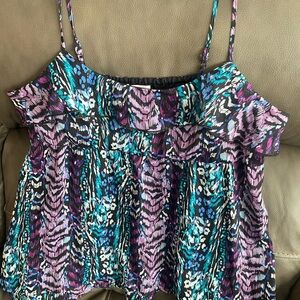 Candie's Pink and Blue Patterned Camisole